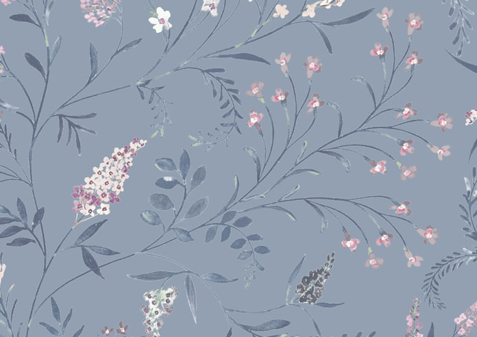 Summer Meadow, Slate Blue - Twist&Fit Roller Blind - Image 6